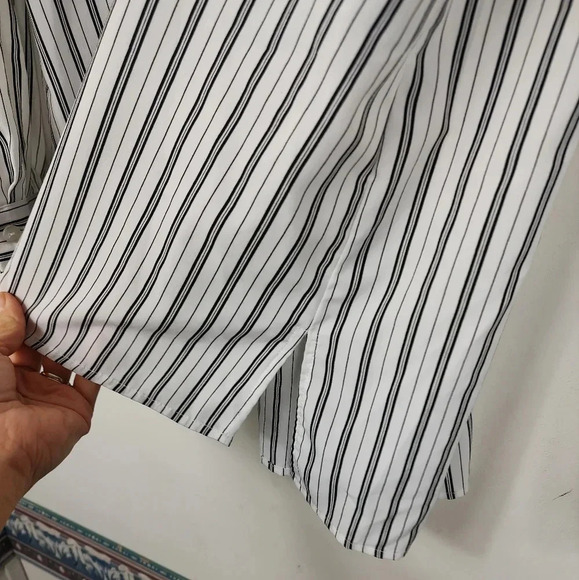 Zac & Rachel White Striped Button Down Shirt Sz L Excellent Condition - Picture 5 of 14